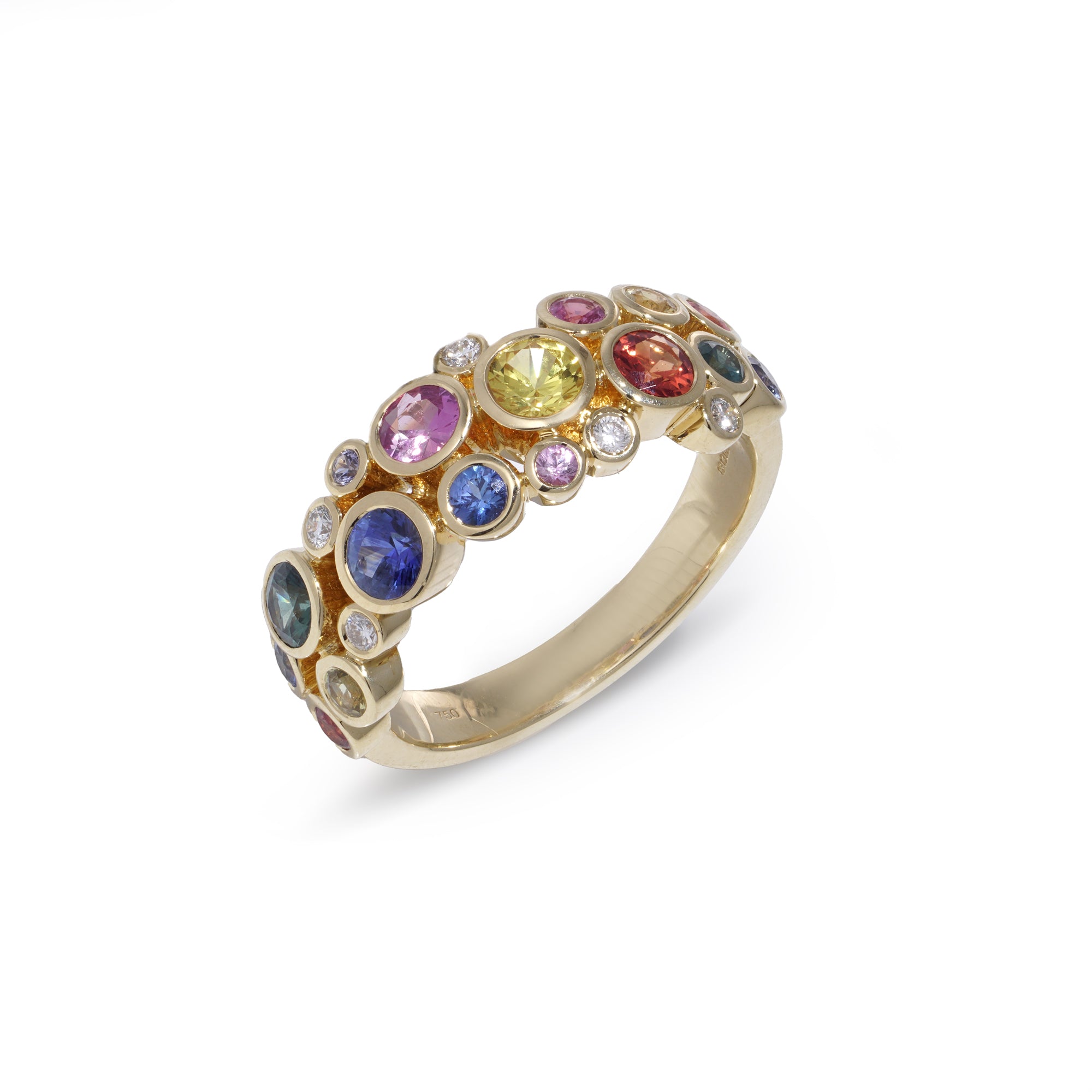 Multicoloured Sapphire Bubble Ring - Wildsmith Jewellery