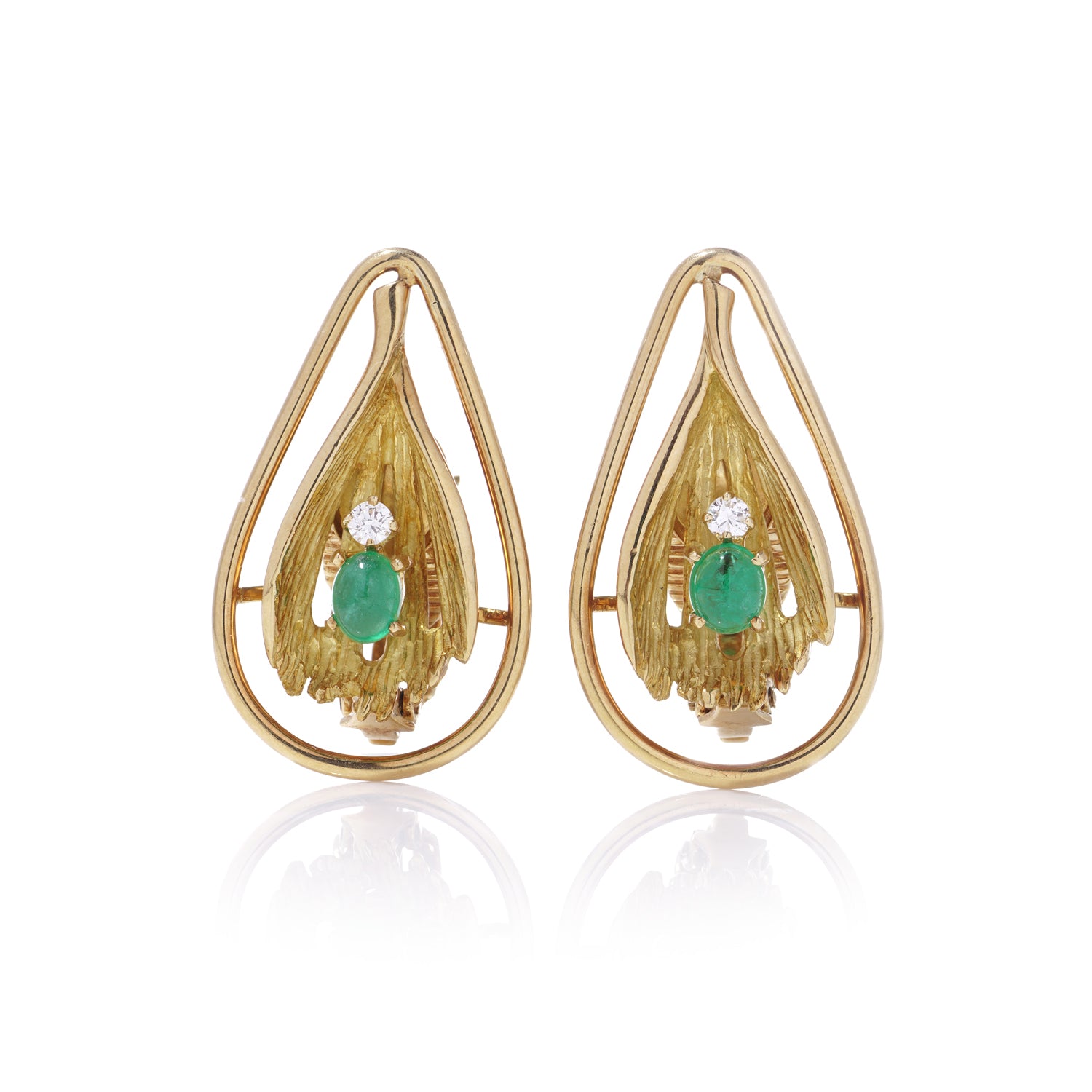 Raymond Yard, Emerald & Diamond Earrings