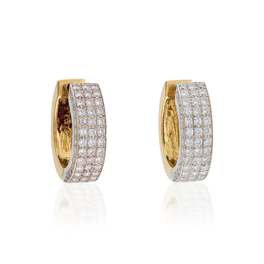 18ct Gold & Diamond Huggie Earrings - Wildsmith Jewellery