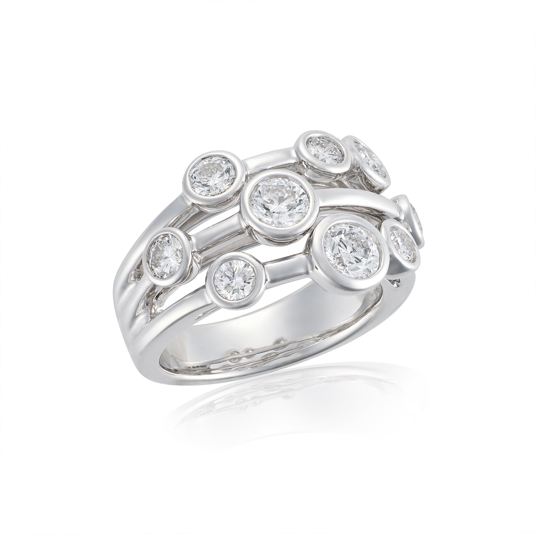 Platinum Brilliant Cut Diamond Bubble RIng - Wildsmith Jewellery