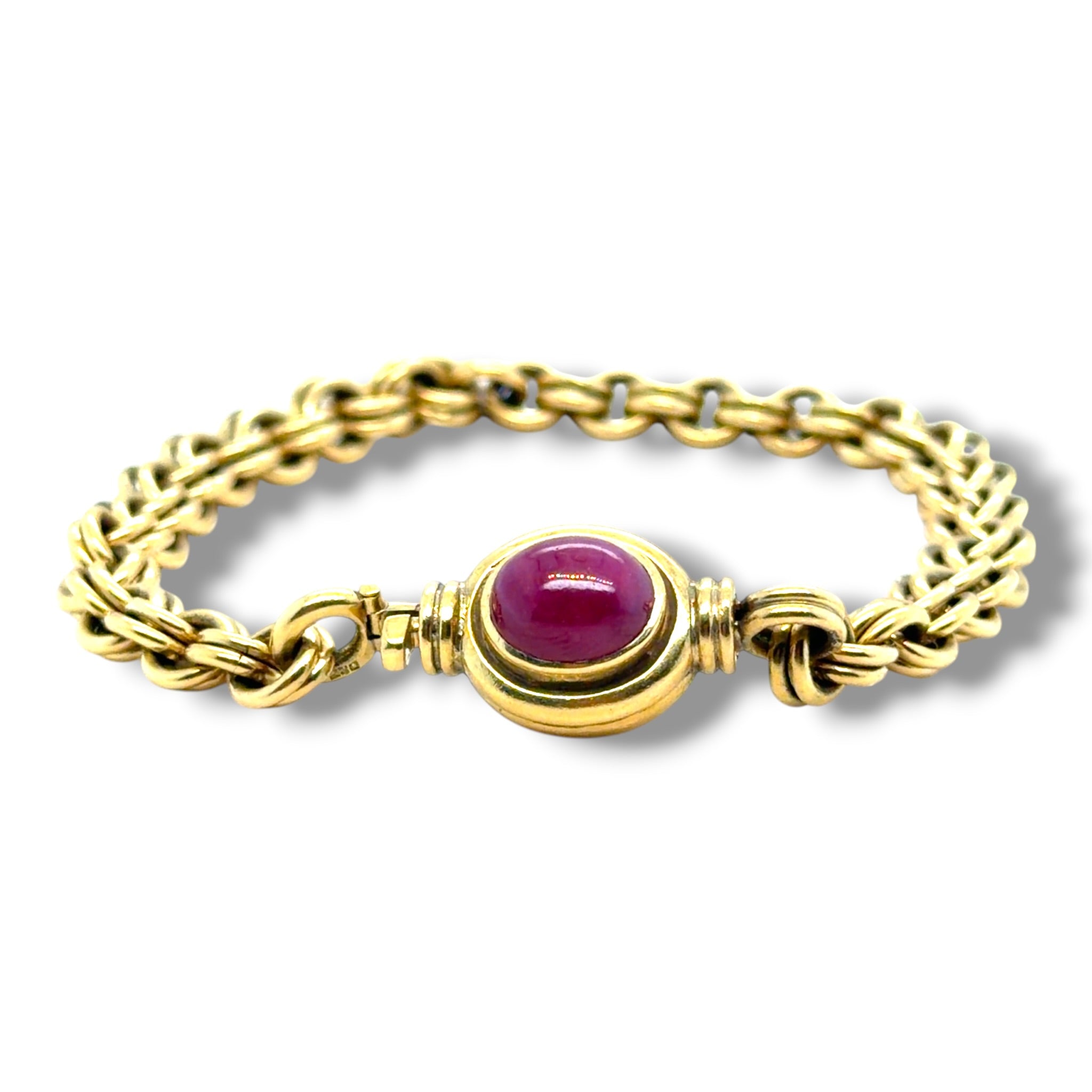 Vintage 18ct Gold Ruby & Emerald Bracelet