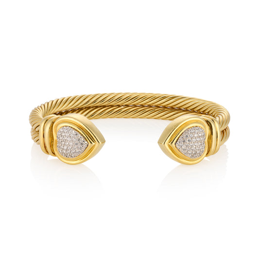 David Yurman Diamond Heart Cuff Bracelet - Wildsmith Jewellery