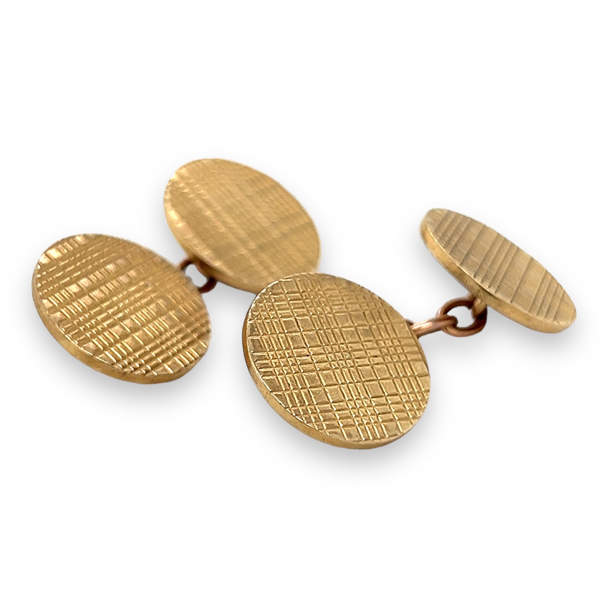 Gold Engine Turned Cufflinks - Wildsmith Jewellery