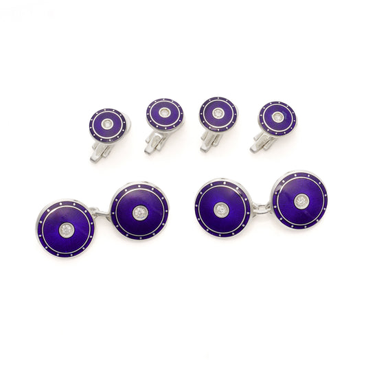 Diamond & Enamel Dress Set - Wildsmith Jewellery