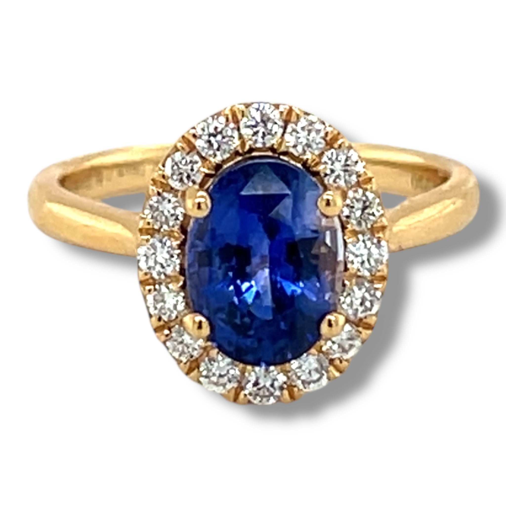 2.16ct Oval Cut Sapphire & Diamond Ring - Wildsmith Jewellery