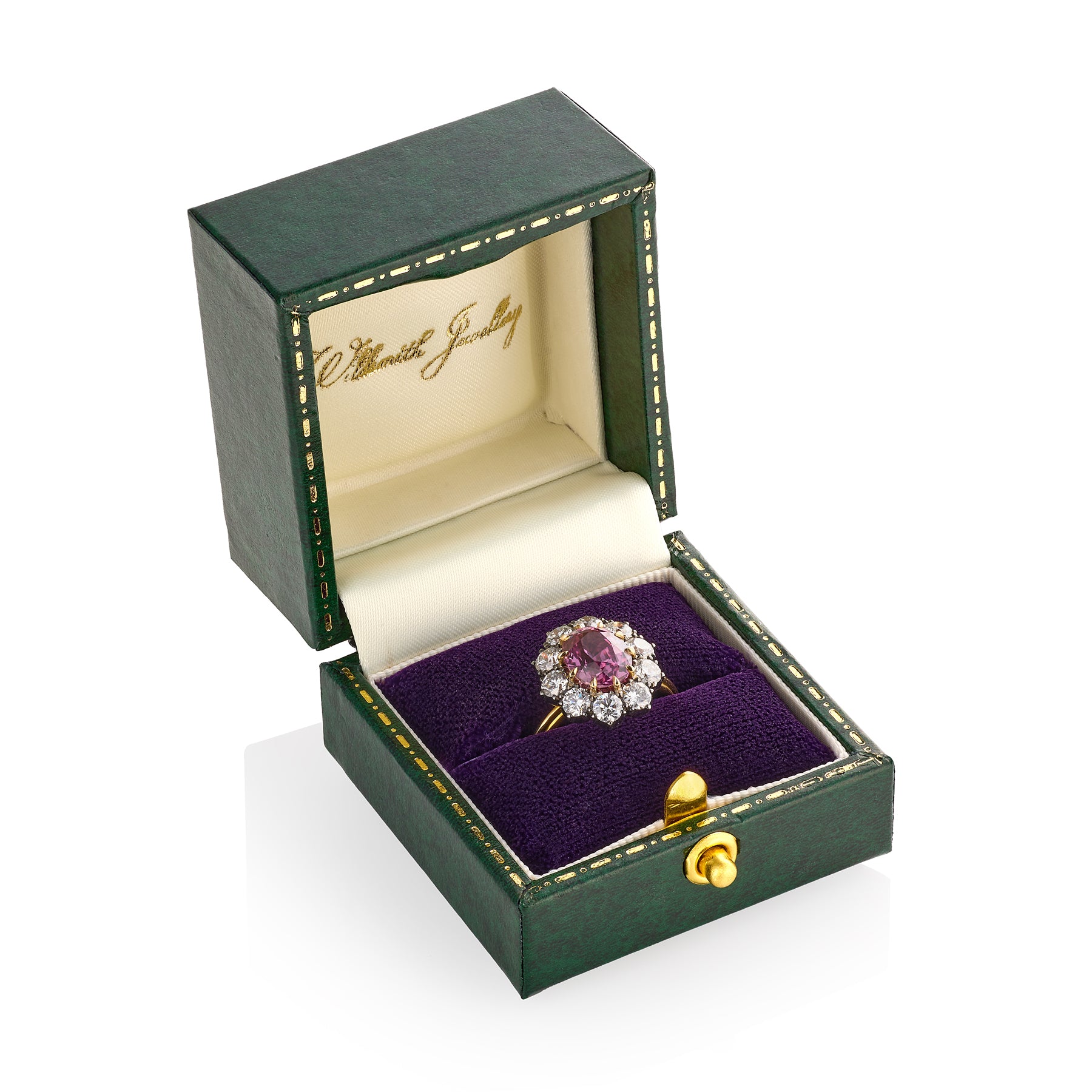 Pink Sapphire & Diamond Georgian Revival Ring