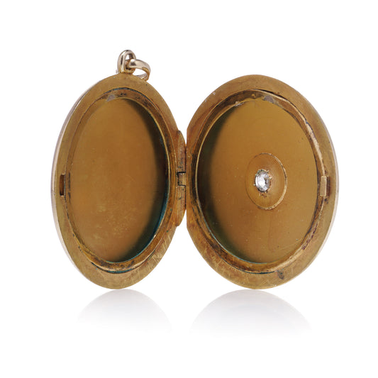 14ct Gold & Diamond Round Locket - Wildsmith Jewellery