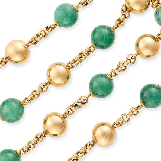 1970’s 18ct Gold & Green Quartz Necklace - Wildsmith Jewellery