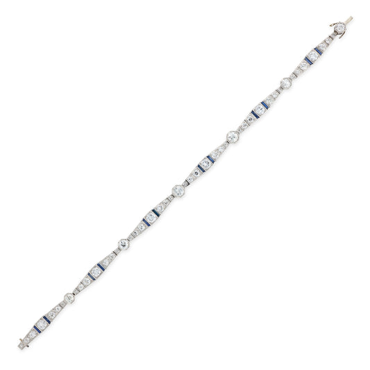 Art Deco Sapphire & Diamond Bracelet - Wildsmith Jewellery