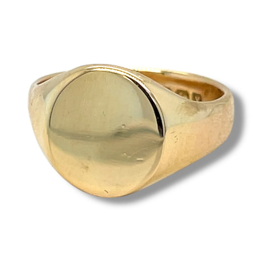 Antique 13 x 12mm 18ct Gold Signet Ring, 1922