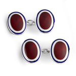 Hand Enameled Sterling Silver "Sunburst" Cufflinks