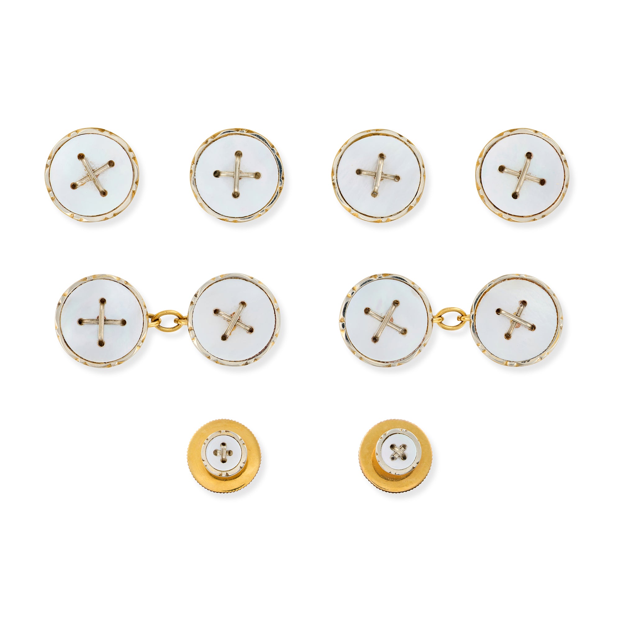 1920's 18ct Yellow & White Gold Dress Set
