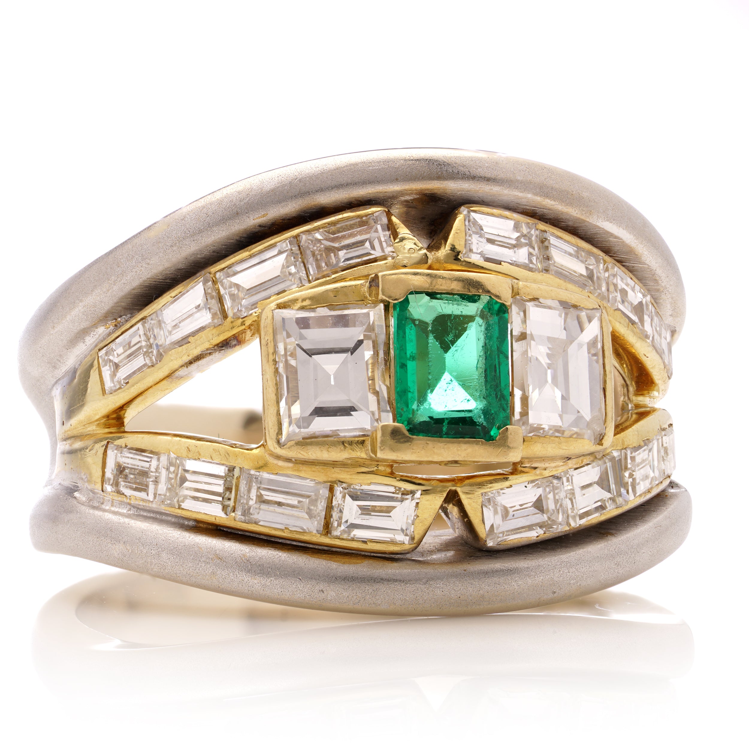 Emerald & Diamond Cluster Ring - Wildsmith Jewellery