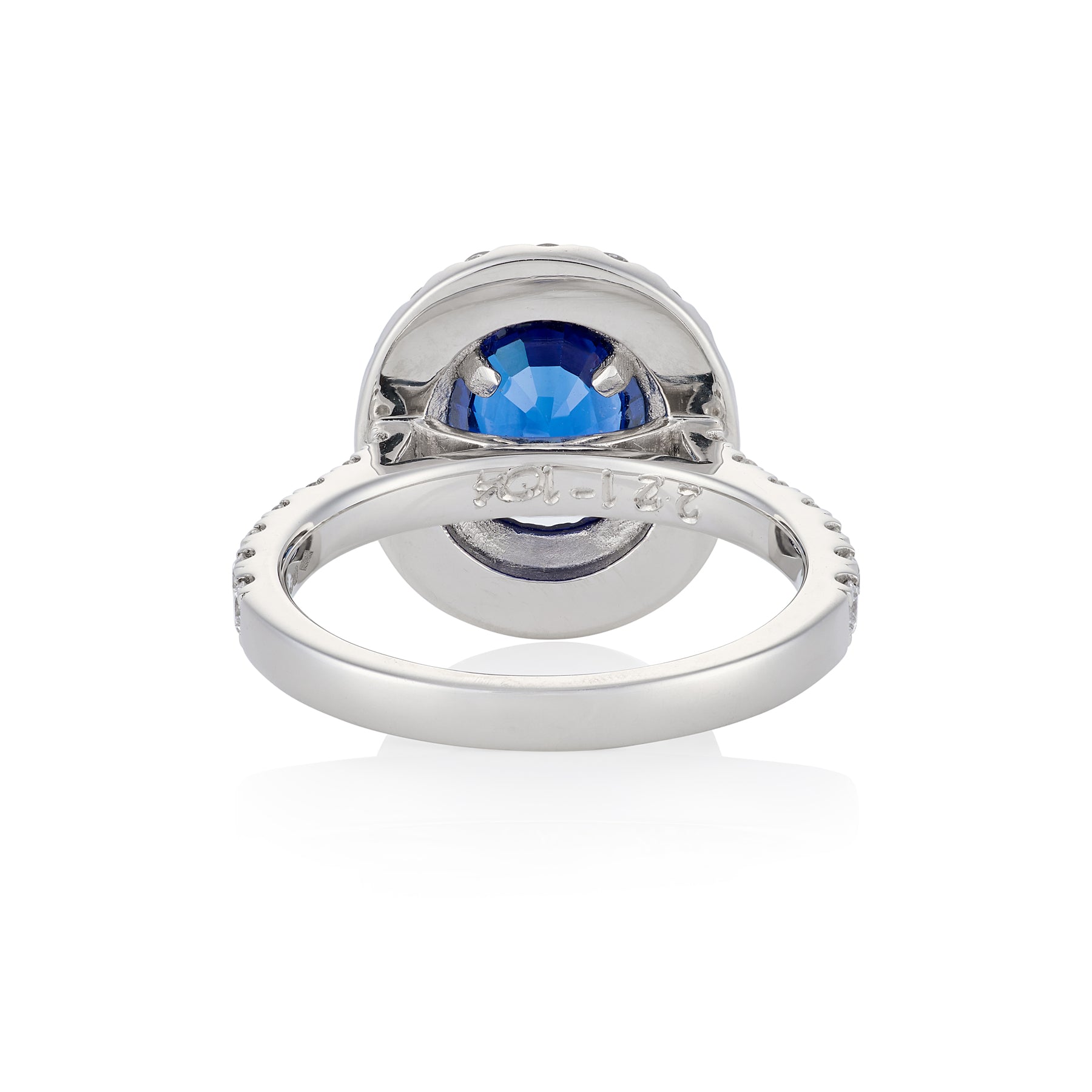 2.21ct Oval Sapphire & Diamond Cluster Ring - Wildsmith Jewellery