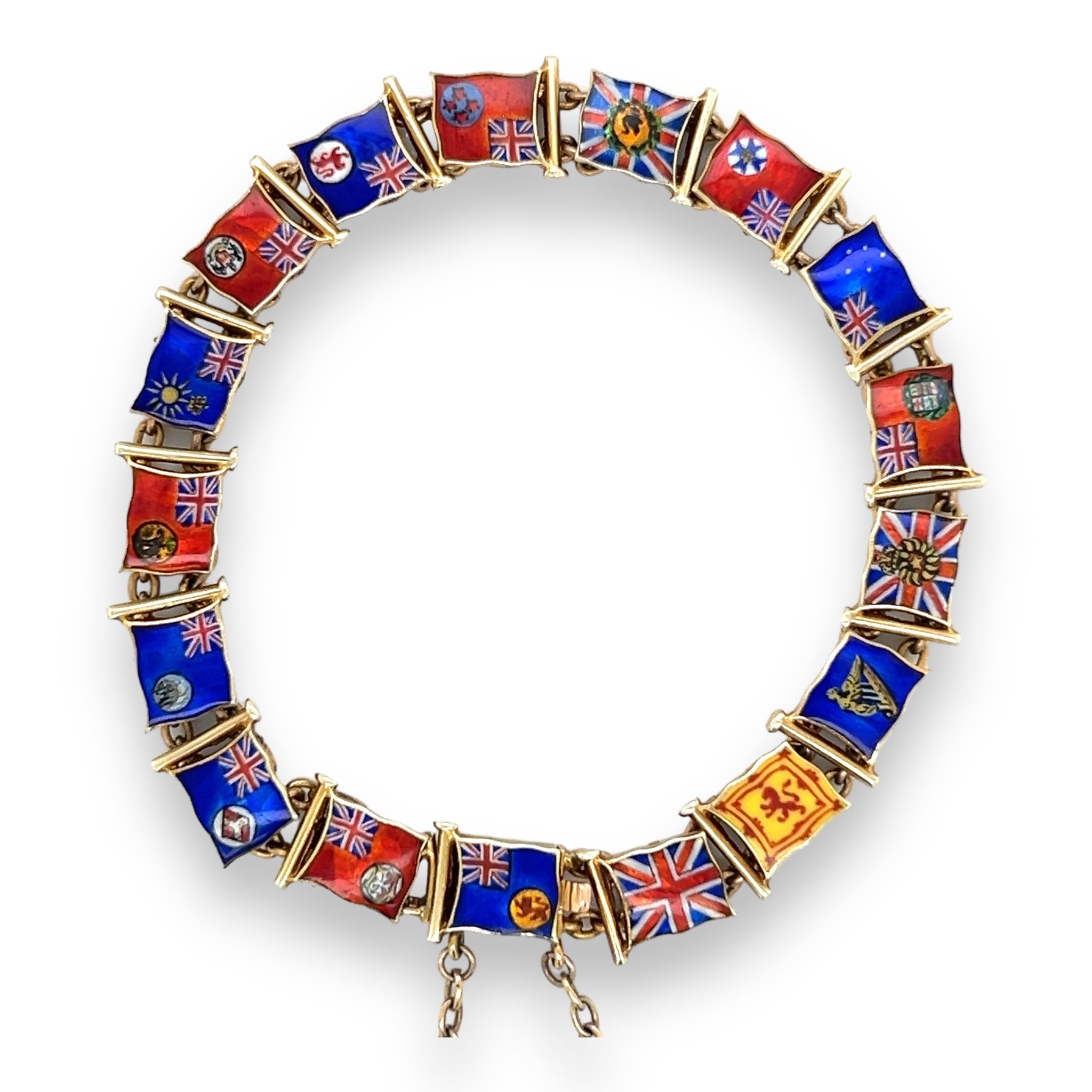 15ct Gold Commonwealth Flag Bracelet - Wildsmith Jewellery