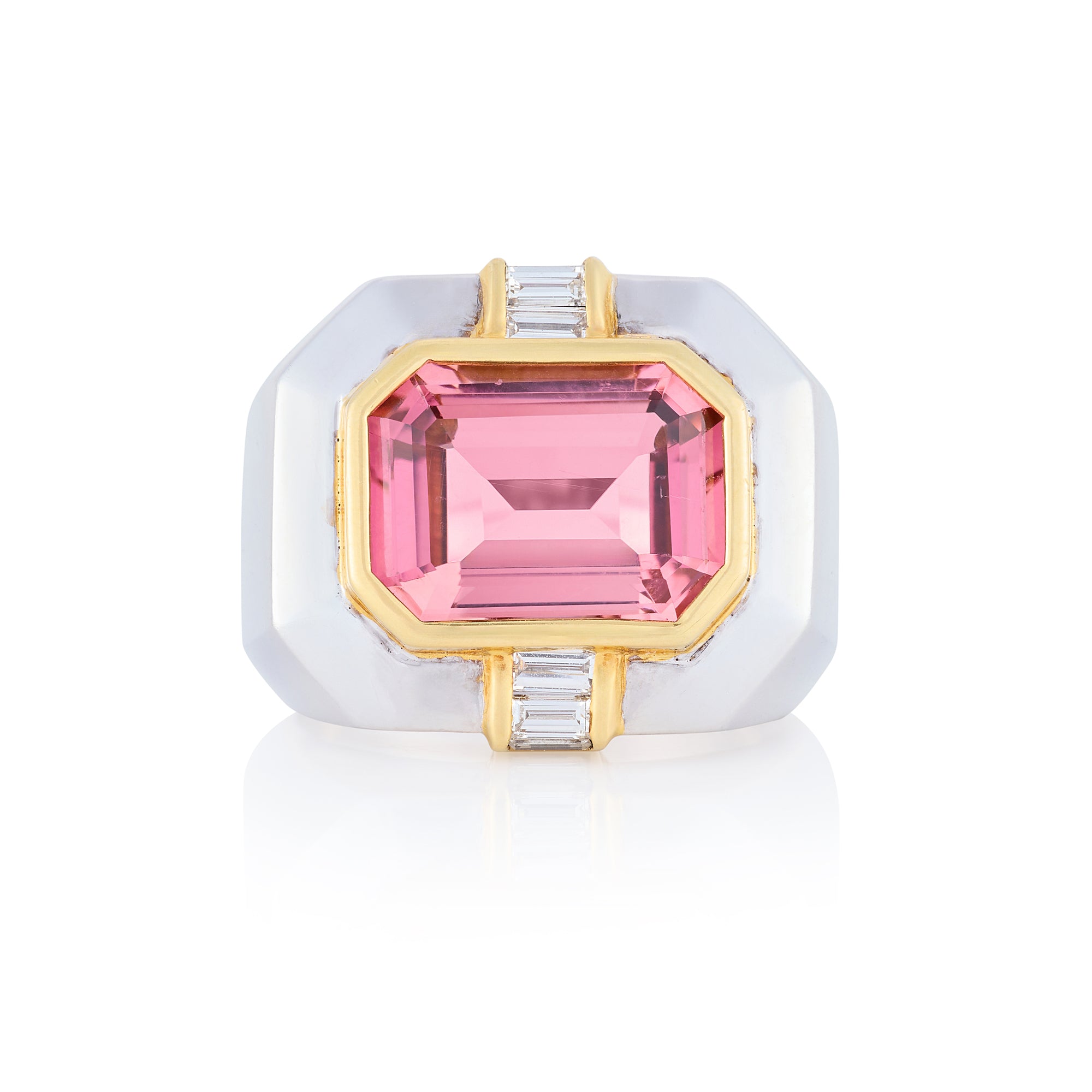 Vintage Tourmaline and Diamond 18ct Gold Ring - Wildsmith Jewellery