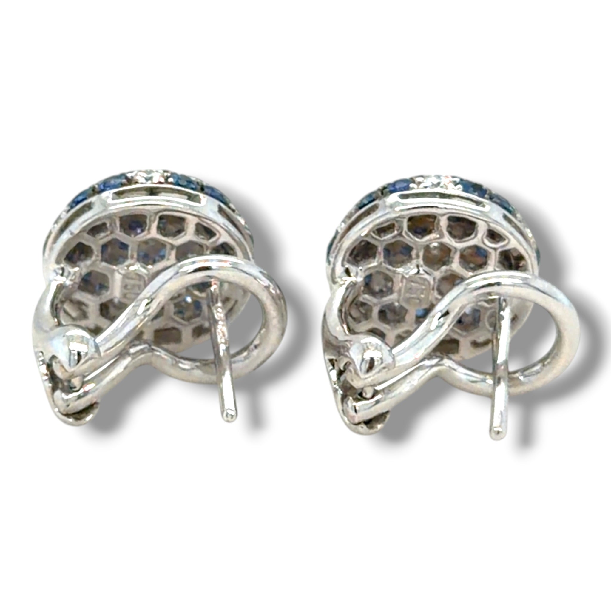 Sapphire & Diamond Cluster Earrings
