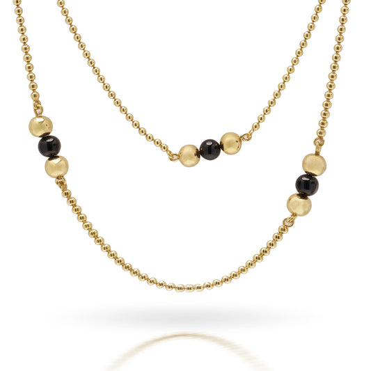 18ct Gold & Onyx Chain Necklace - Wildsmith Jewellery