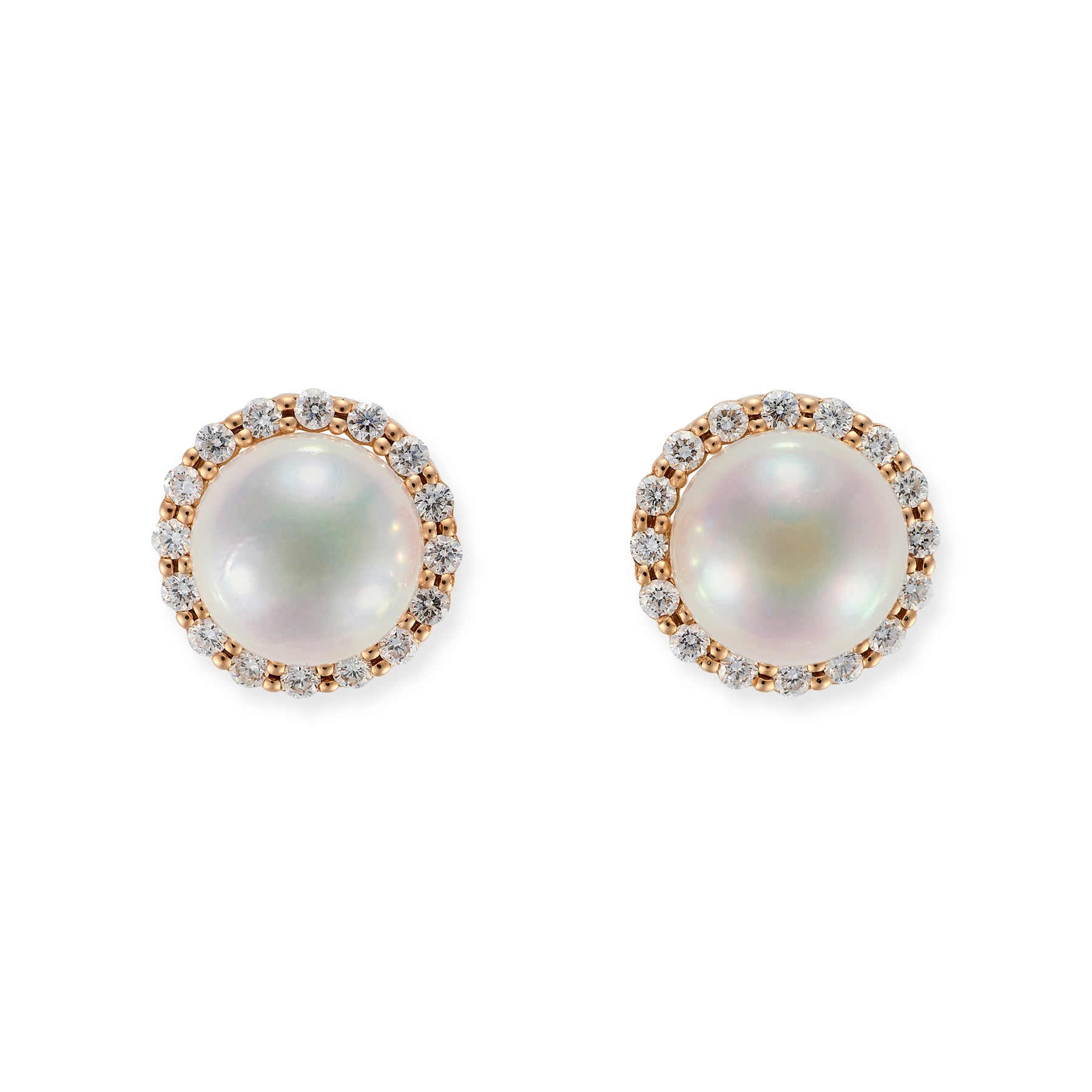 Rose Gold Akoya Pearl & Diamond Earrings