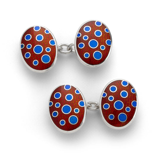 Hand Enamelled Sterling Silvering “Bubble” Cufflinks - Wildsmith Jewellery