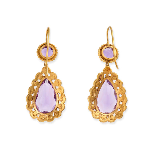 Victorian Amethyst Drop Earrings - Wildsmith Jewellery