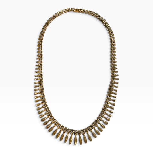 Vintage 9ct Gold Cleopatra Fringe Necklace, c.1960