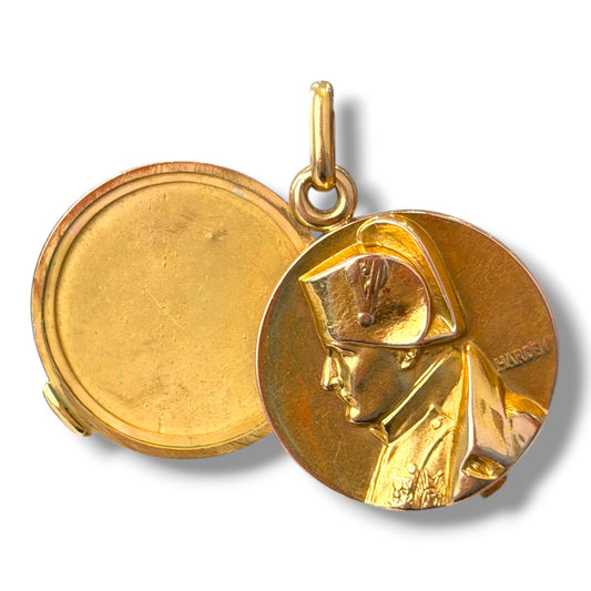 18ct Napoleon Bonaparte Military Locket Pendant - Wildsmith Jewellery