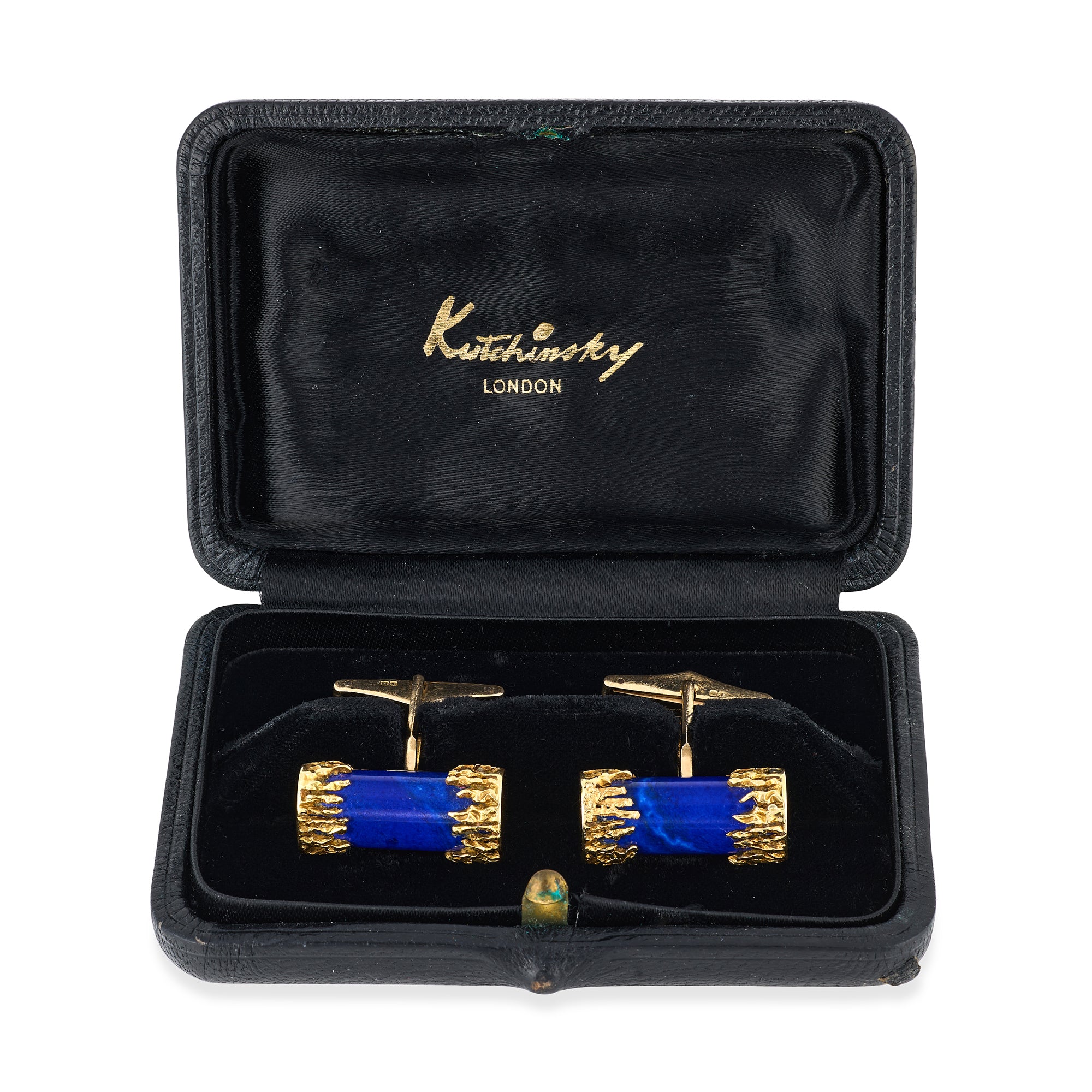 1970s 18ct Gold & Lapis Lazuli Cufflinks by Kutchinsky