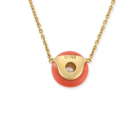 Vintage Coral & Diamond Pendant - Wildsmith Jewellery