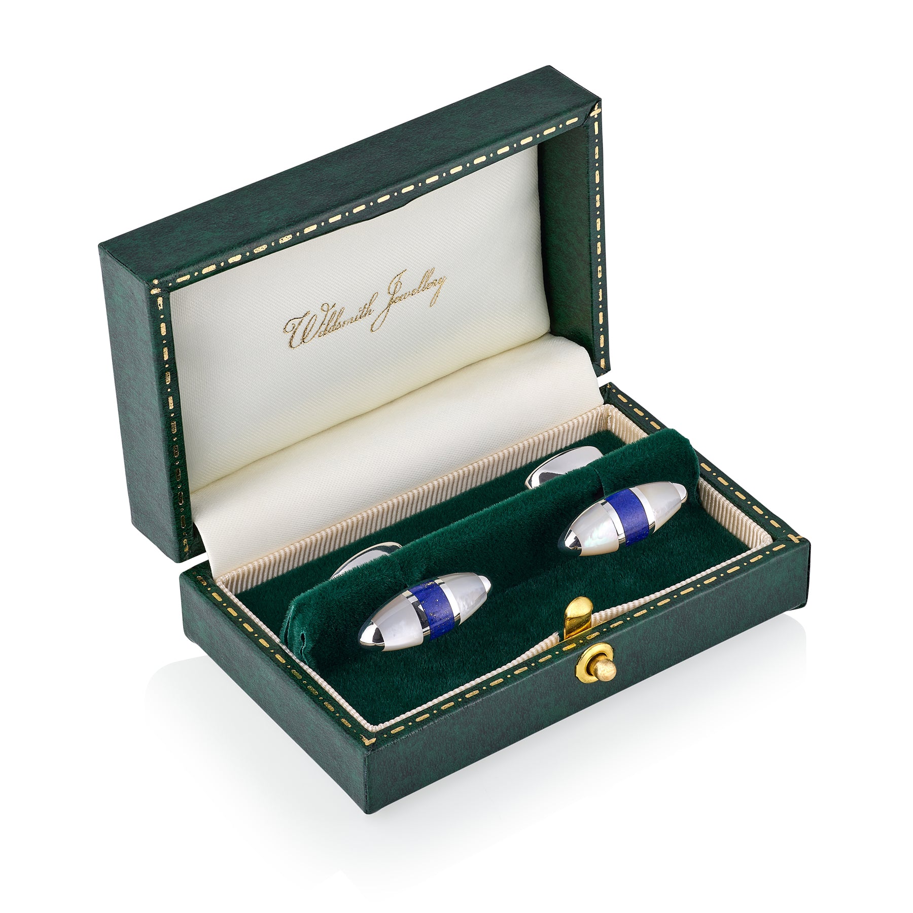 Lapis Lazuli & Mother of Pearl Torpedo Cufflinks