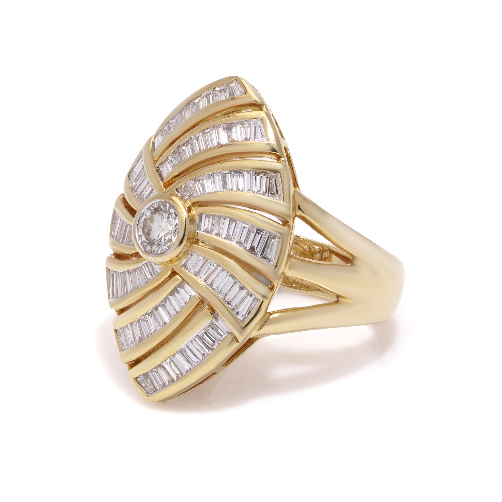 Diamond Boat Shaped Dress Ring - Wildsmith Jewellery