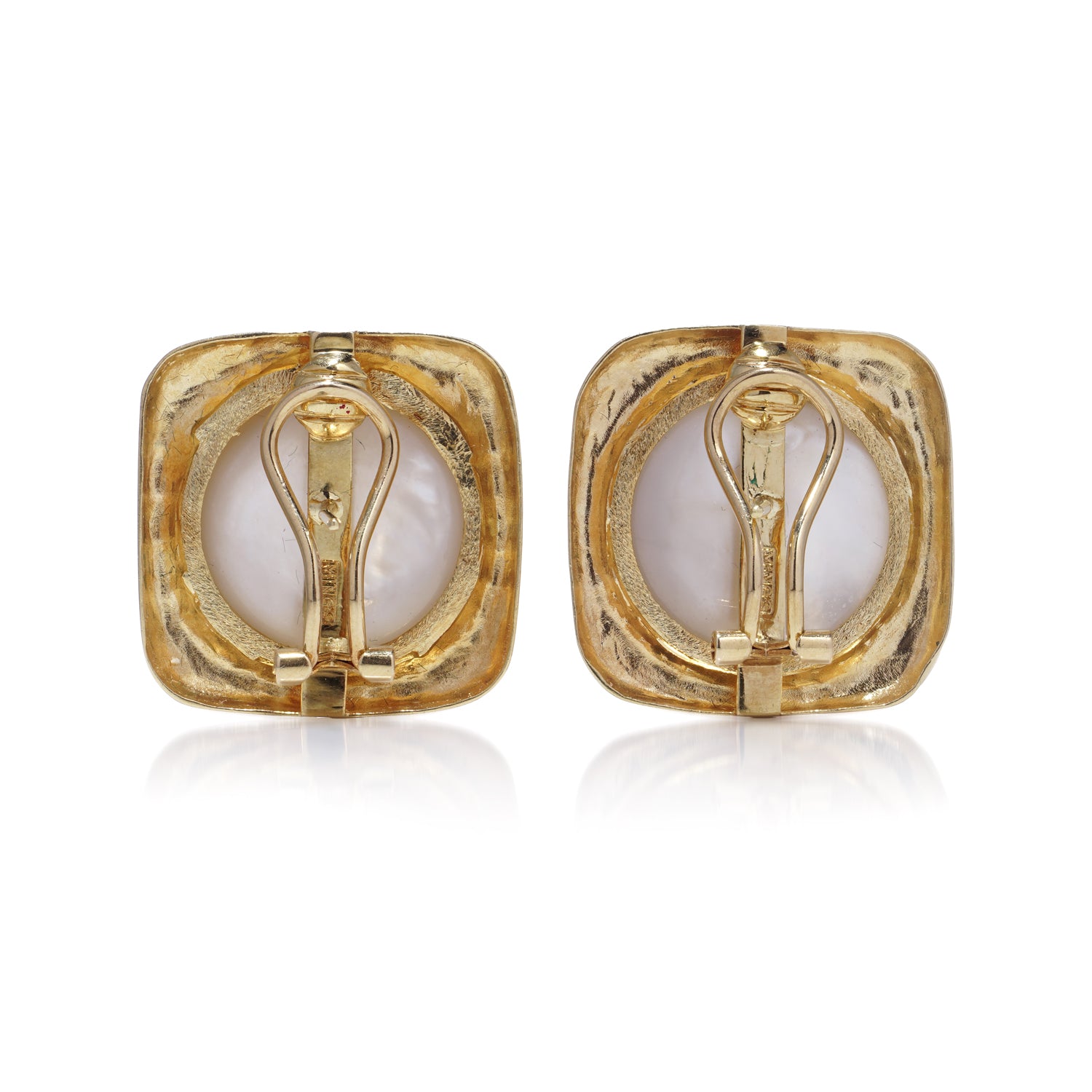 Mabé Pearl and Gold Earrings