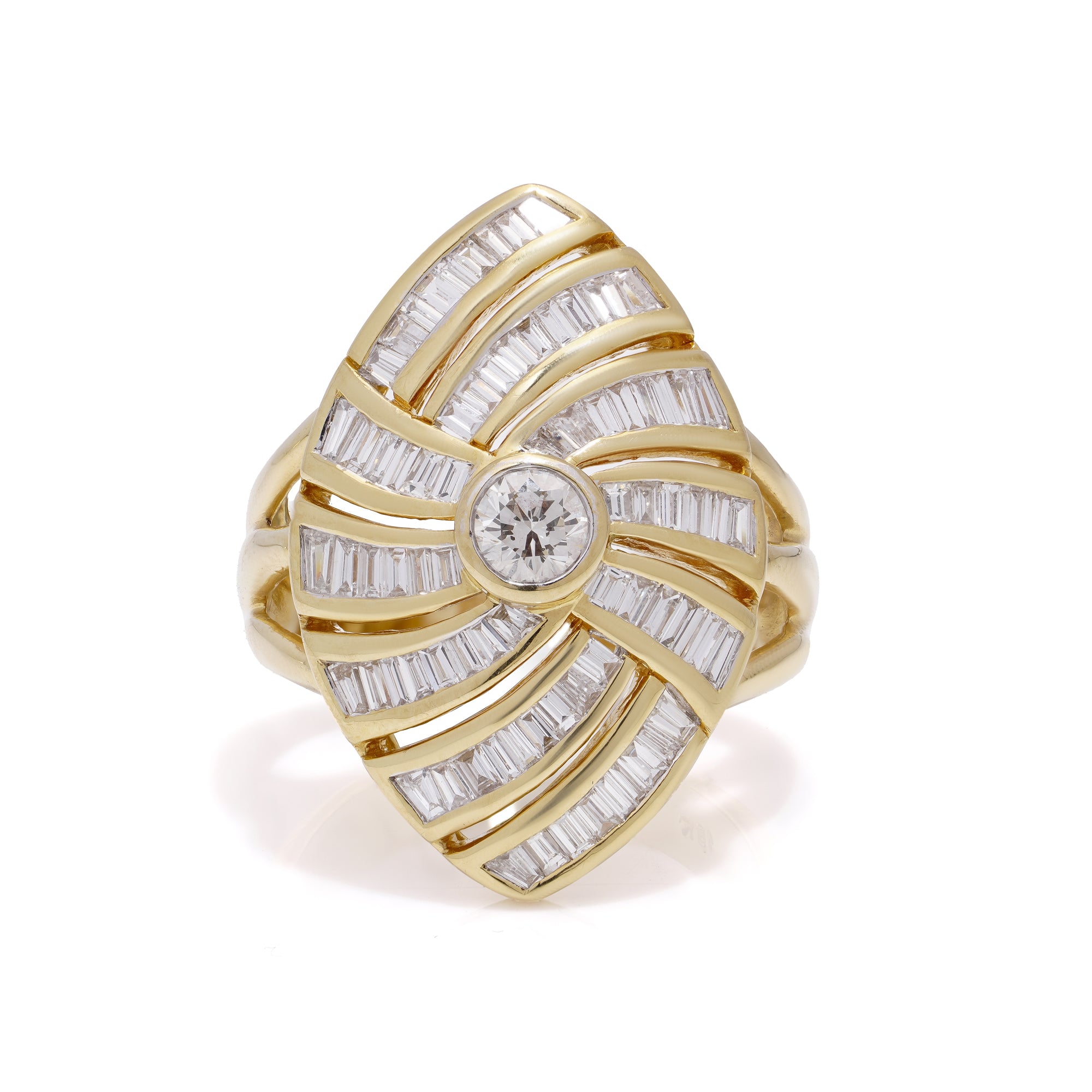 Diamond Boat Shaped Dress Ring - Wildsmith Jewellery