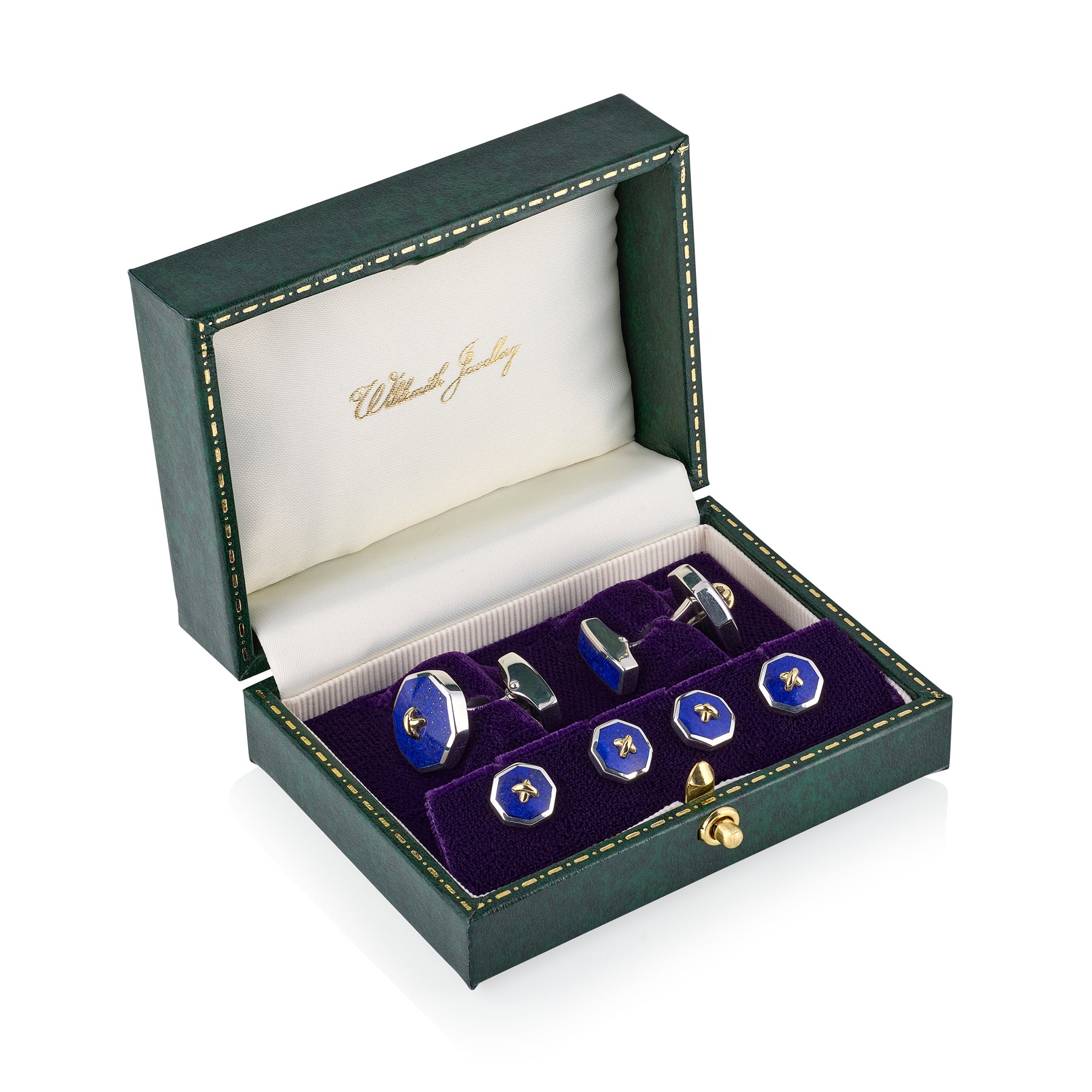 Lapis Lazuli & Gold Stitch Octagonal Dress Set