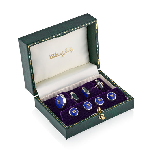 Lapis Lazuli & Gold Stitch Octagonal Dress Set