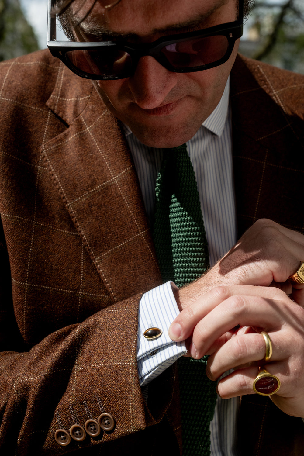 Antique Tigers Eye Cufflinks - Wildsmith Jewellery