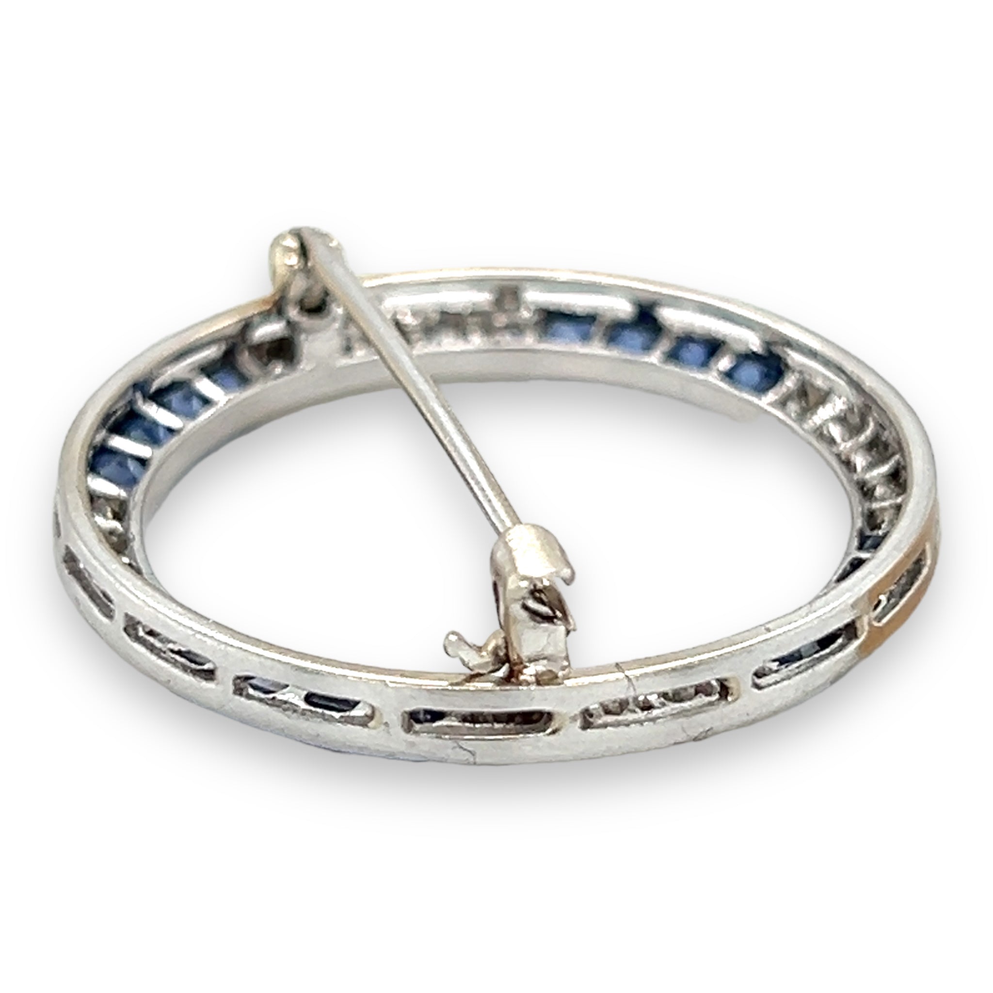 Sapphire & Diamond Circle Brooch - Wildsmith Jewellery