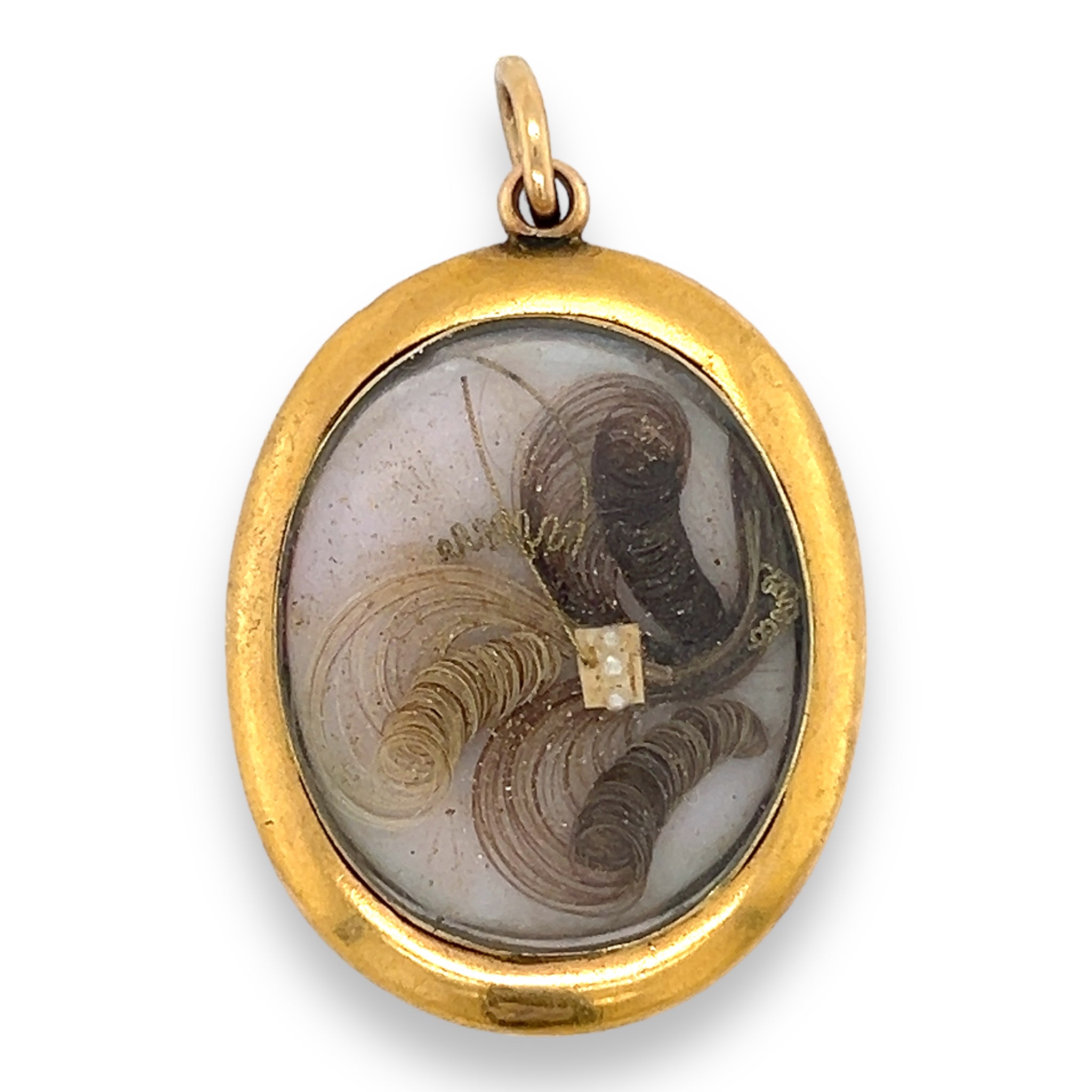 Victorian 18ct Gold Bulls Eye Agate Mourning Locket - Wildsmith Jewellery