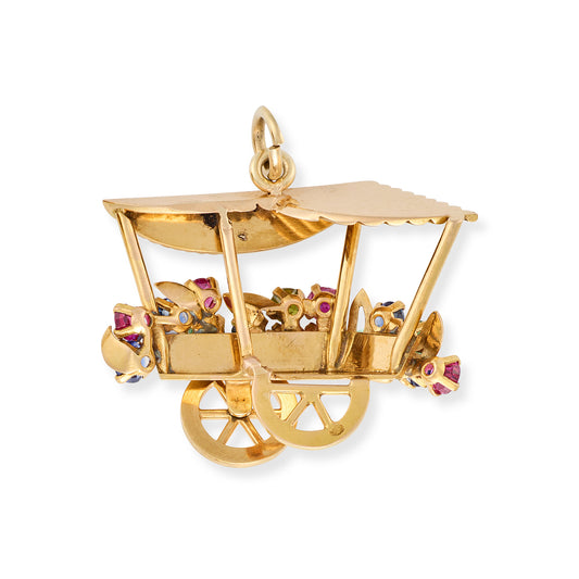 Multi Gemstone Flower Stall Pendant, French - Wildsmith Jewellery