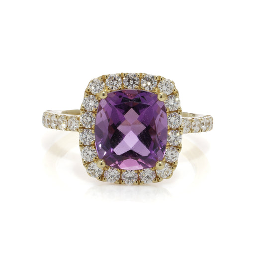 Amethyst & Diamond Cluster Ring - Wildsmith Jewellery