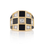 1970's Van Cleef & Arpels Onyx & Diamond Chequerboard Ring