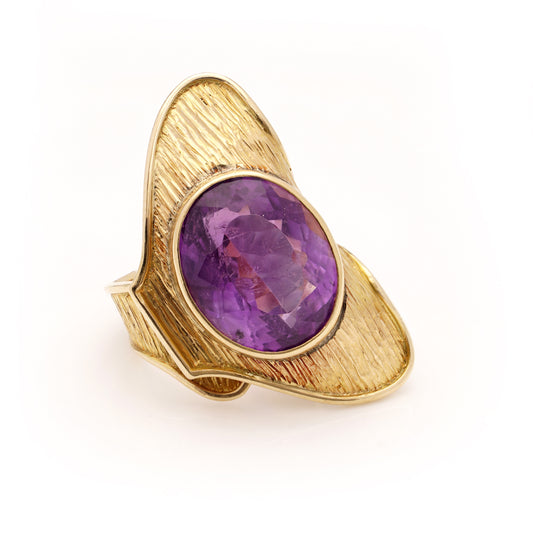 1970's 18ct Gold & Amethyst Ring, French - Wildsmith Jewellery