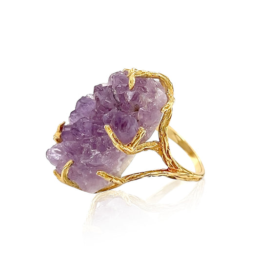 Amethyst Geode Ring, French - Wildsmith Jewellery
