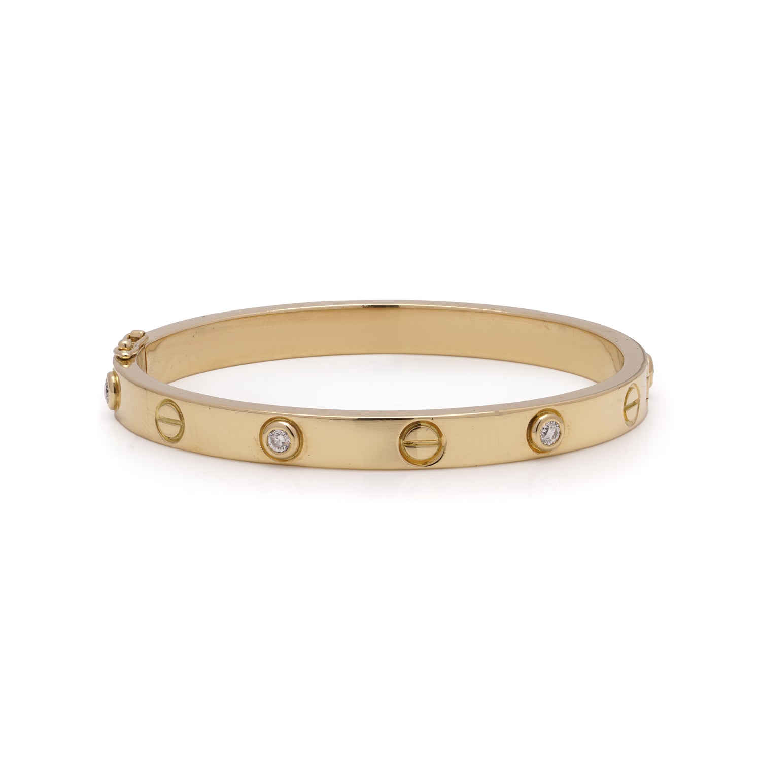 Gold & Diamond Screw Bangle