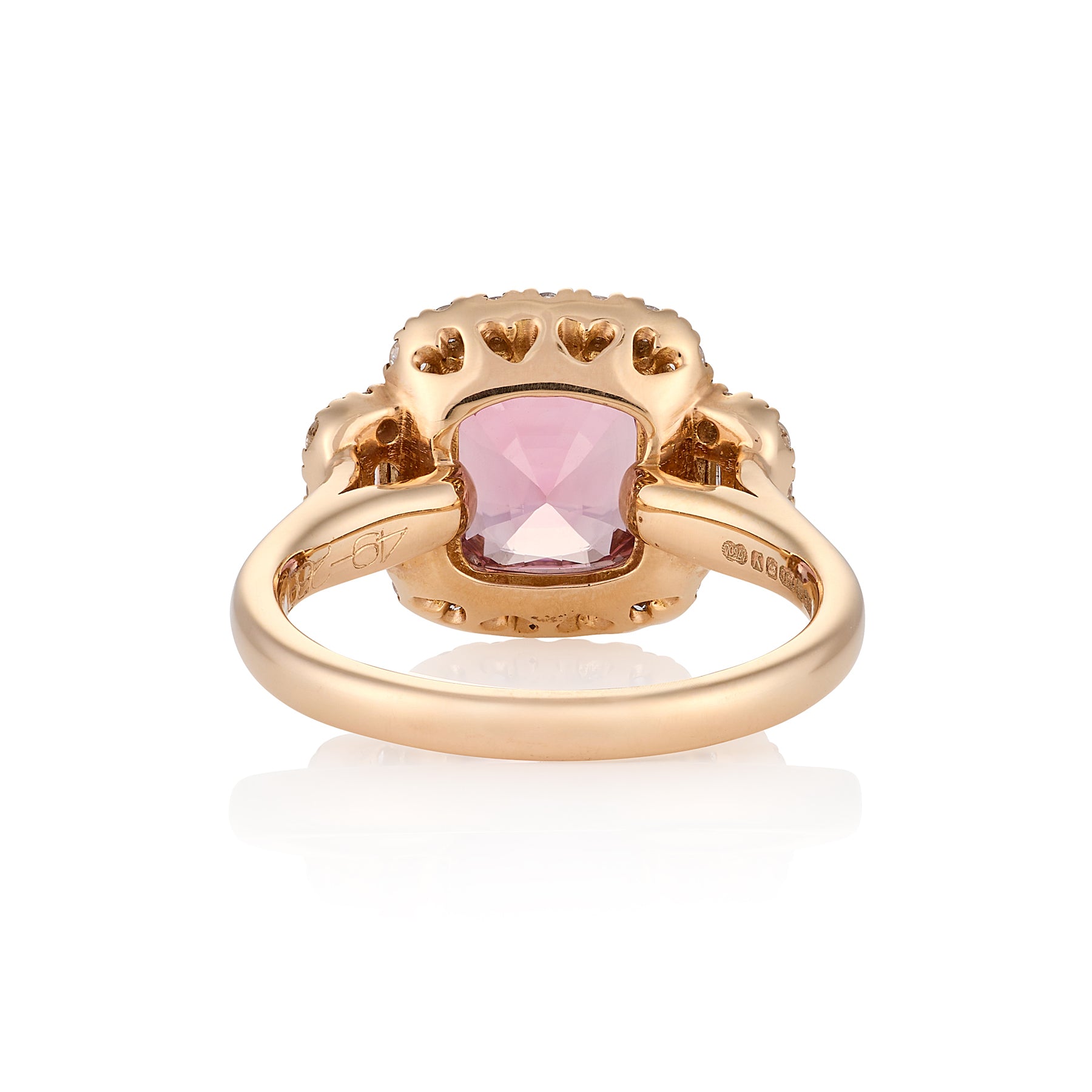 Rose Gold Tourmaline a Diamond Ring