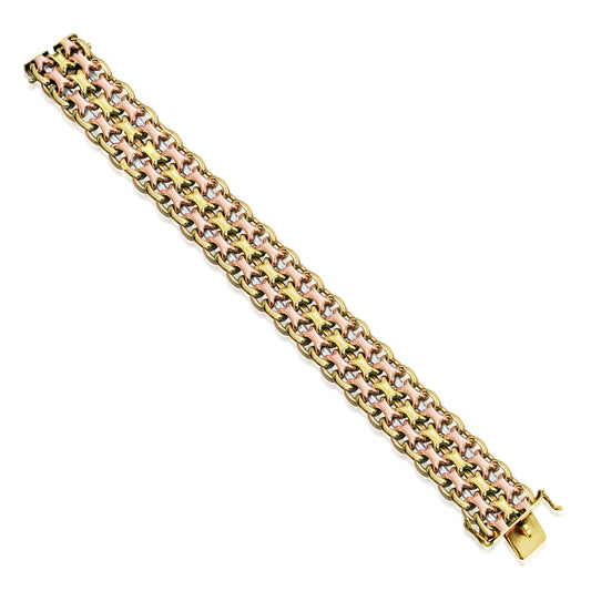 Retro 14ct Gold Two Tone Bracelet - Wildsmith Jewellery