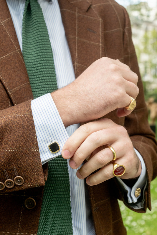 Onyx and Gold Cufflinks - Wildsmith Jewellery