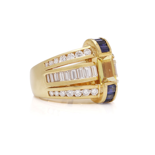 Blue & Yellow Sapphire Ring by Krypell - Wildsmith Jewellery