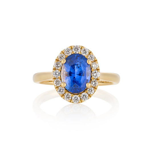 2.16ct Oval Cut Sapphire & Diamond Ring - Wildsmith Jewellery