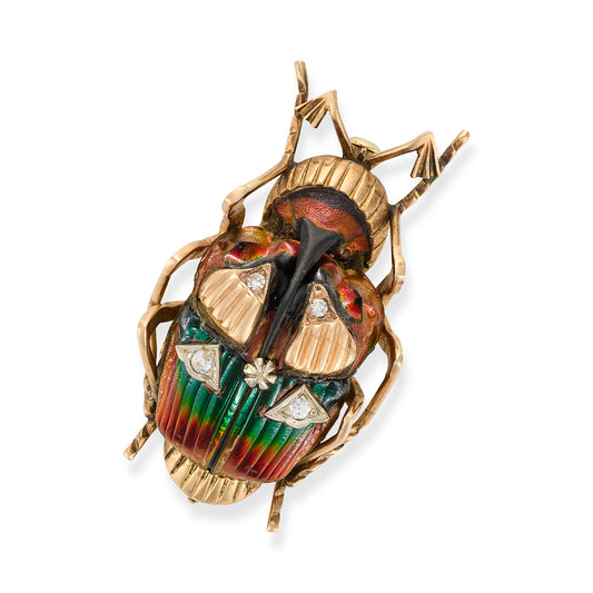 Antique Egyptian Revival Scarab Brooch - Wildsmith Jewellery